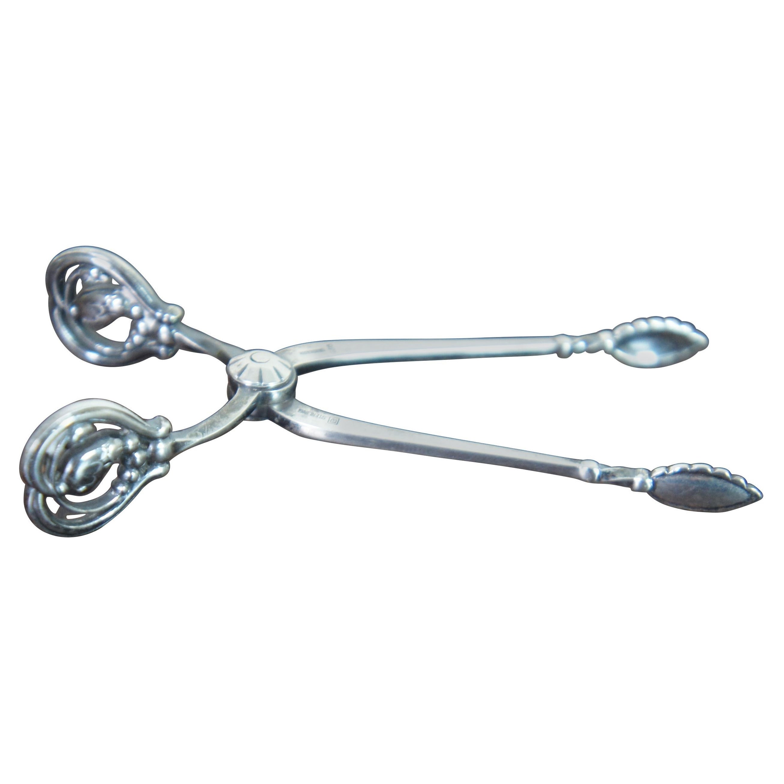 Antique Art Deco Georg Jensen Sterling Silver Blossom Sugar Ice Tongs  Denmark For Sale at 1stDibs