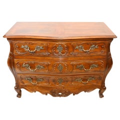 Antique French Commode Country Bombe Chest Drawers 1900