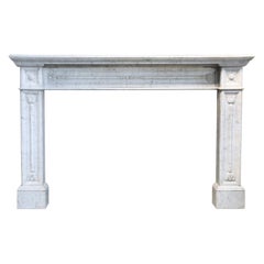 Louis XVI Style Fireplace of Arabescato Marble from the 19th Century