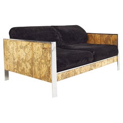 Adrian Pearsall per Craft Associates Settee in sughero e cromo di metà secolo