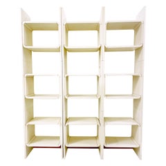 Mid-Century White Lacquered Shelves, Italy 1970s