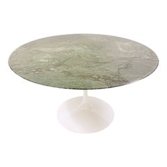 Mid-Century Round Green Marble Tulip Dining Table by Knoll, Italy 1960s