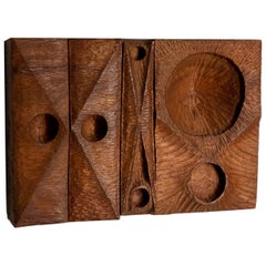 African Mahogany Chip Carved Sculpture by Michael Rozell, USA, 2021