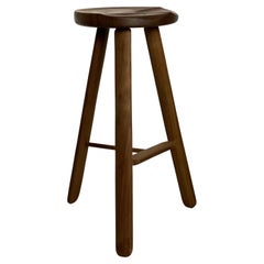 Sculpted Figured Walnut Counter Stool by Michael Rozell, USA 2021