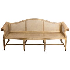 Chippendale Style Caned Bench