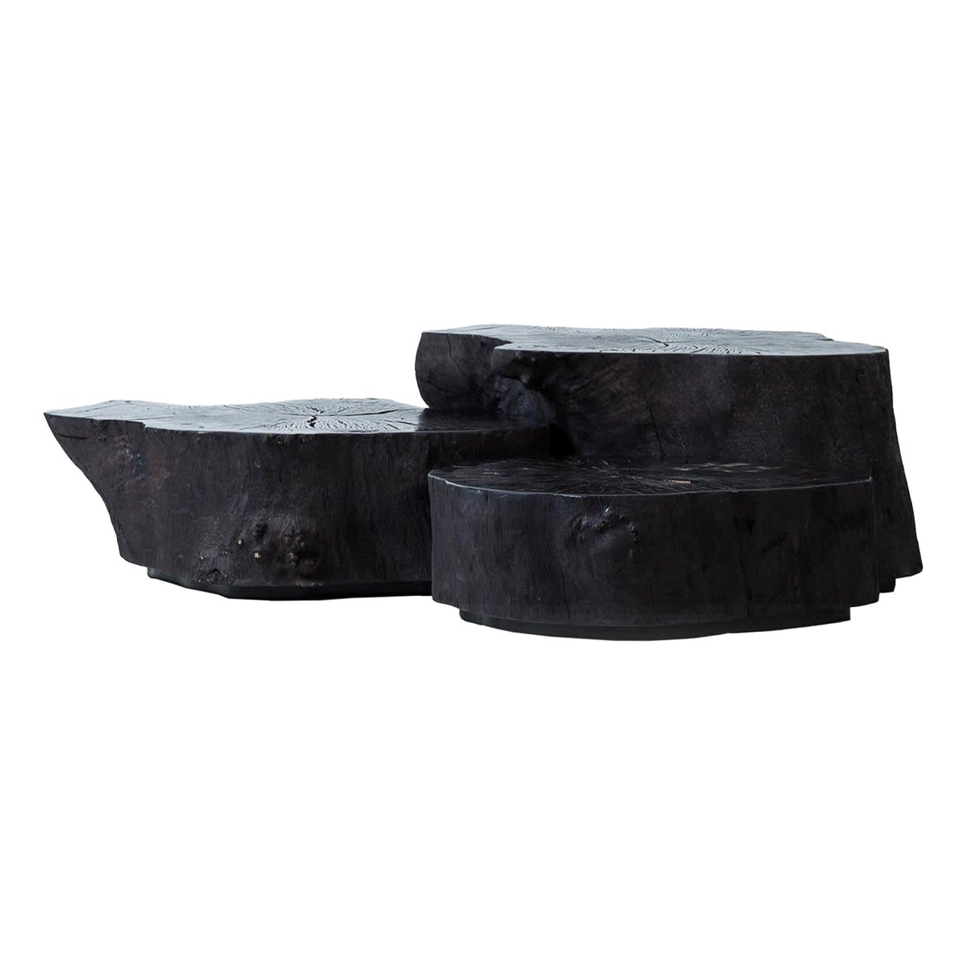 Tertium Set of 3 Black Coffee Tables For Sale