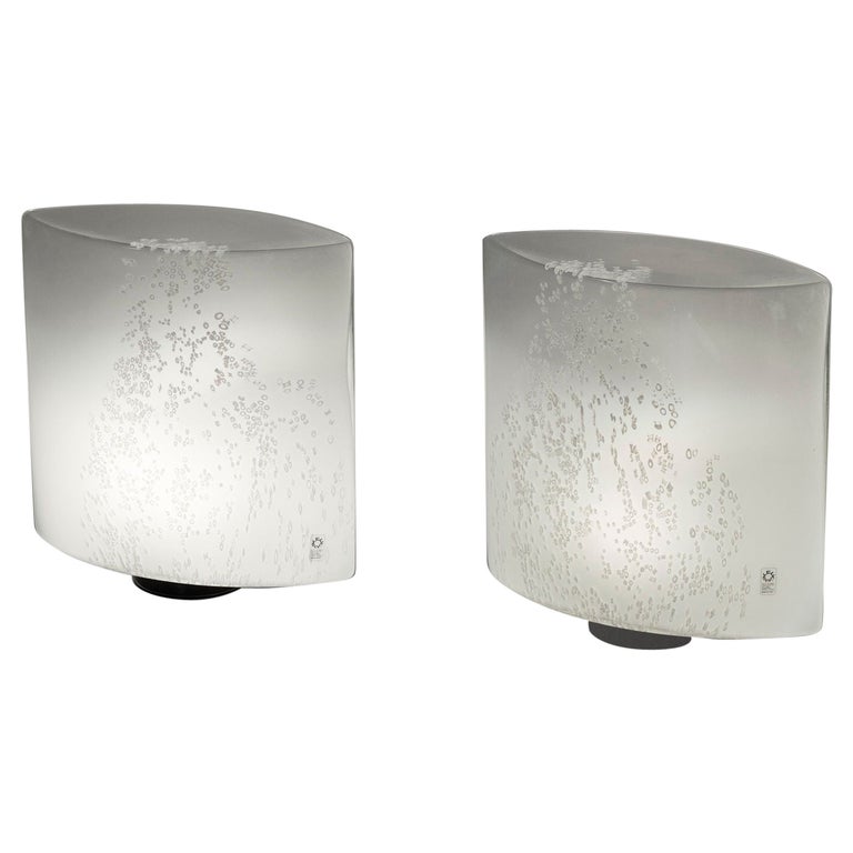 Pair of Murano Wall Lamps for Leucos, Italy, 1970s For Sale at 1stDibs