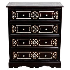 Four Drawer Black and White Chest