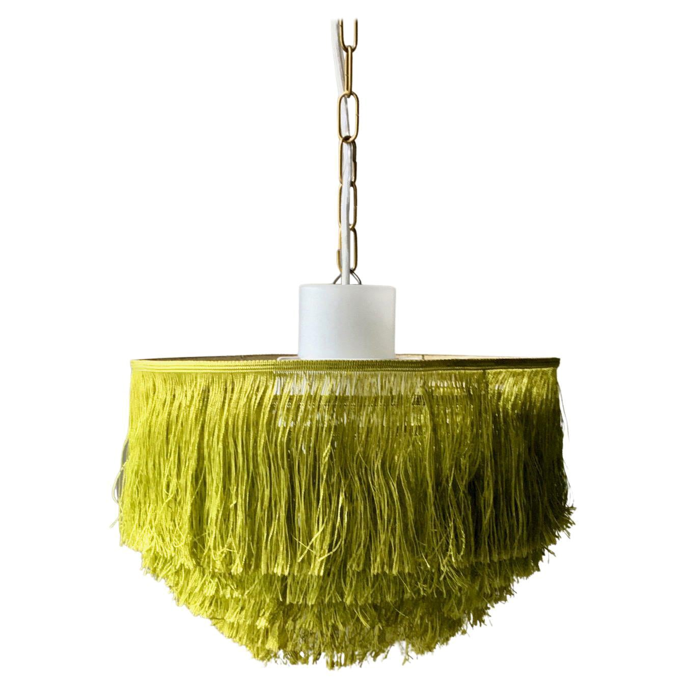 Lampe à franges verte avec revêtement en verre par Hans-Agne Jakobsson, Suède '2 disponibles' en vente