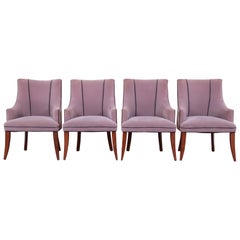 Barbara Barry for Baker Furniture Modern Upholstered Dining Armchairs, Set of 4