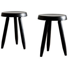 Tripod Stools in the Style of Charlotte Perriand, France 1950s