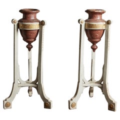 Late 18th C. Pair of Italian Pine Torcheres