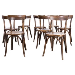 1940's Fischel French Bentwood Dark Walnut Dining Chairs, Set of Eight