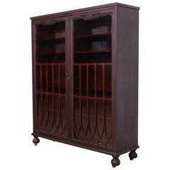 Antique Berkey & Gay Arts & Crafts Mahogany Double Bookcase, Circa 1900