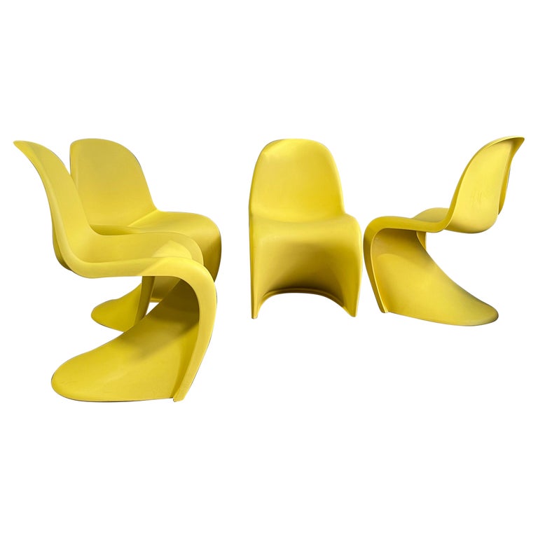 MidCentury Panton Chairs for Vitra in Rare Yellow at 1stDibs
