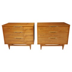 Pair of Kent Coffey "Tableau" Nightstands in Walnut