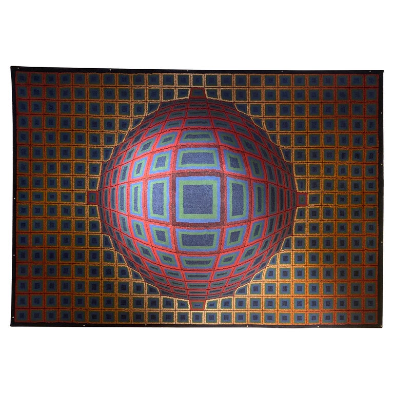 Vintage Wall Rug by Victor Vasarely at 1stDibs