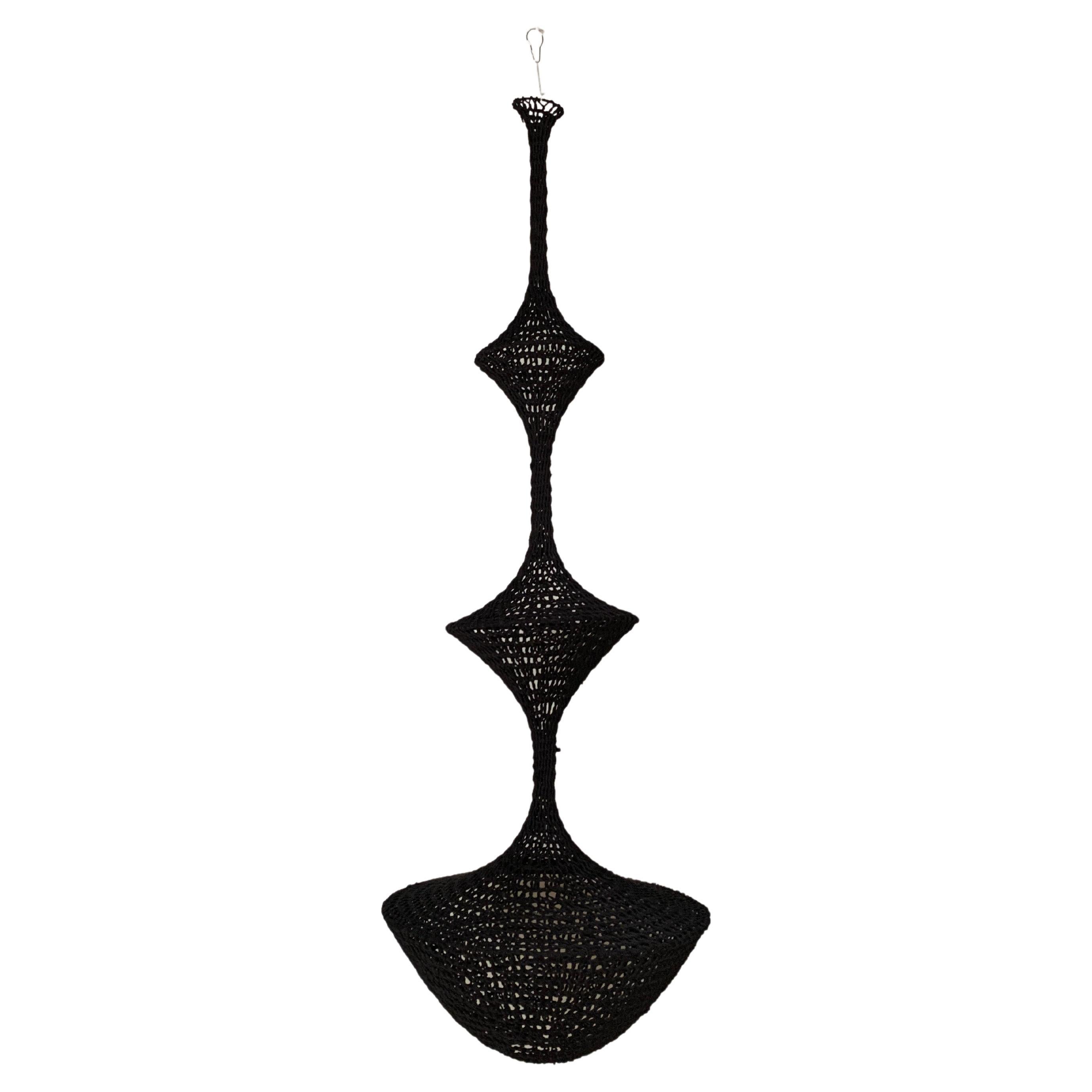 Sculptural Giant Hand-Crochet Textile Chandelier Briza Raw Collection For Sale