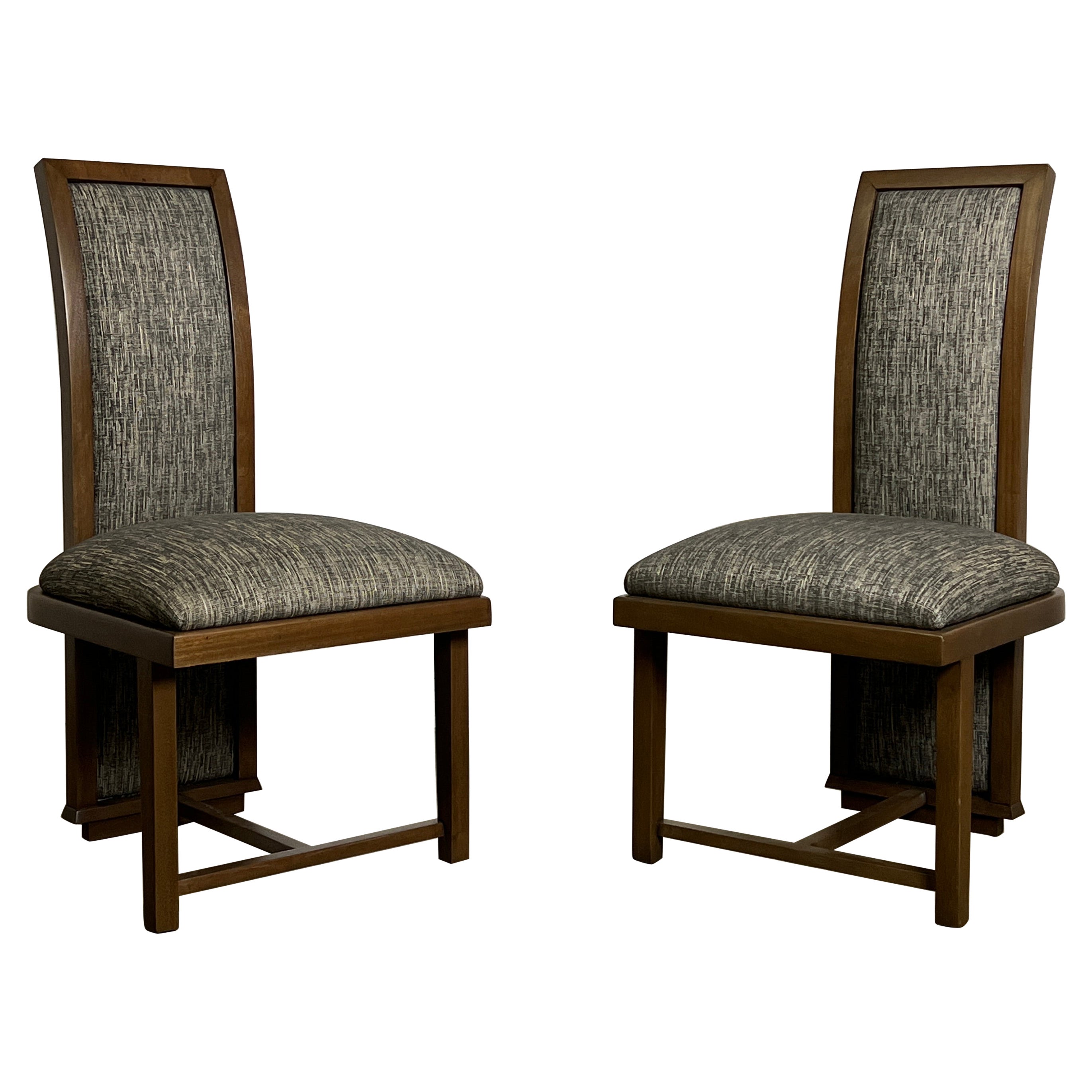 Pair of High Back Chairs by Frank Lloyd Wright