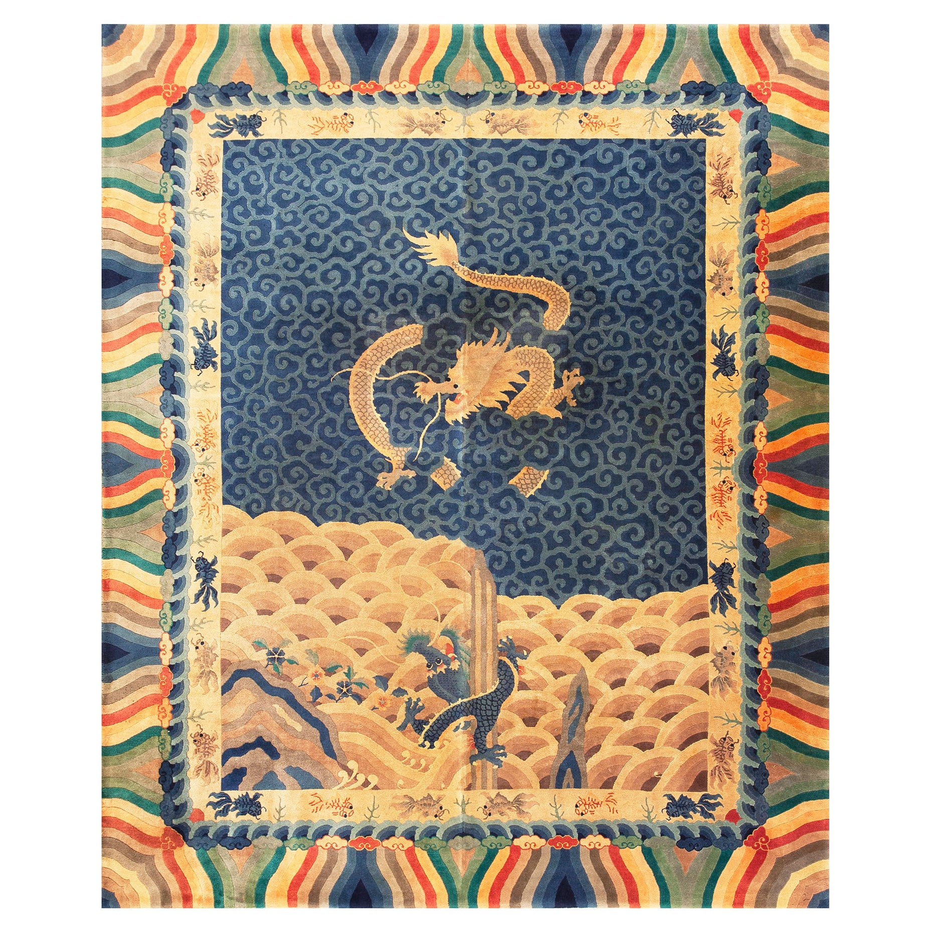 1920s Chinese Art Deco Carpet By Nichols Workshop (8' 6" x 10' 6'' - 260 x 320) For Sale