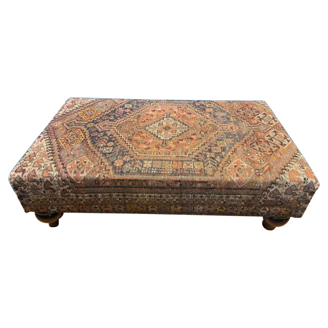 Faux Leopard Upholstered Bench with Lion Paw Feet at 1stDibs