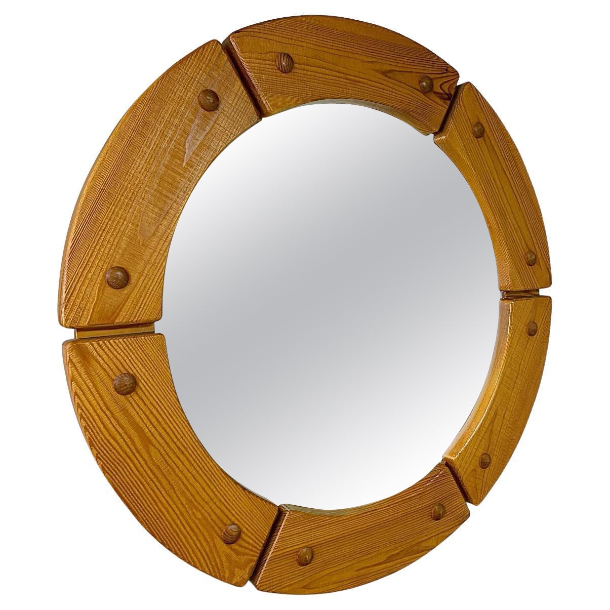 Fröseke AB Nybofabriken Midcentury Round Wall Mirror, 1960s, Sweden