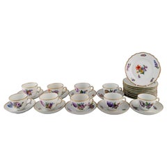 Royal Copenhagen Saxon Flower Coffee Service for 9 People, Early 20th Century