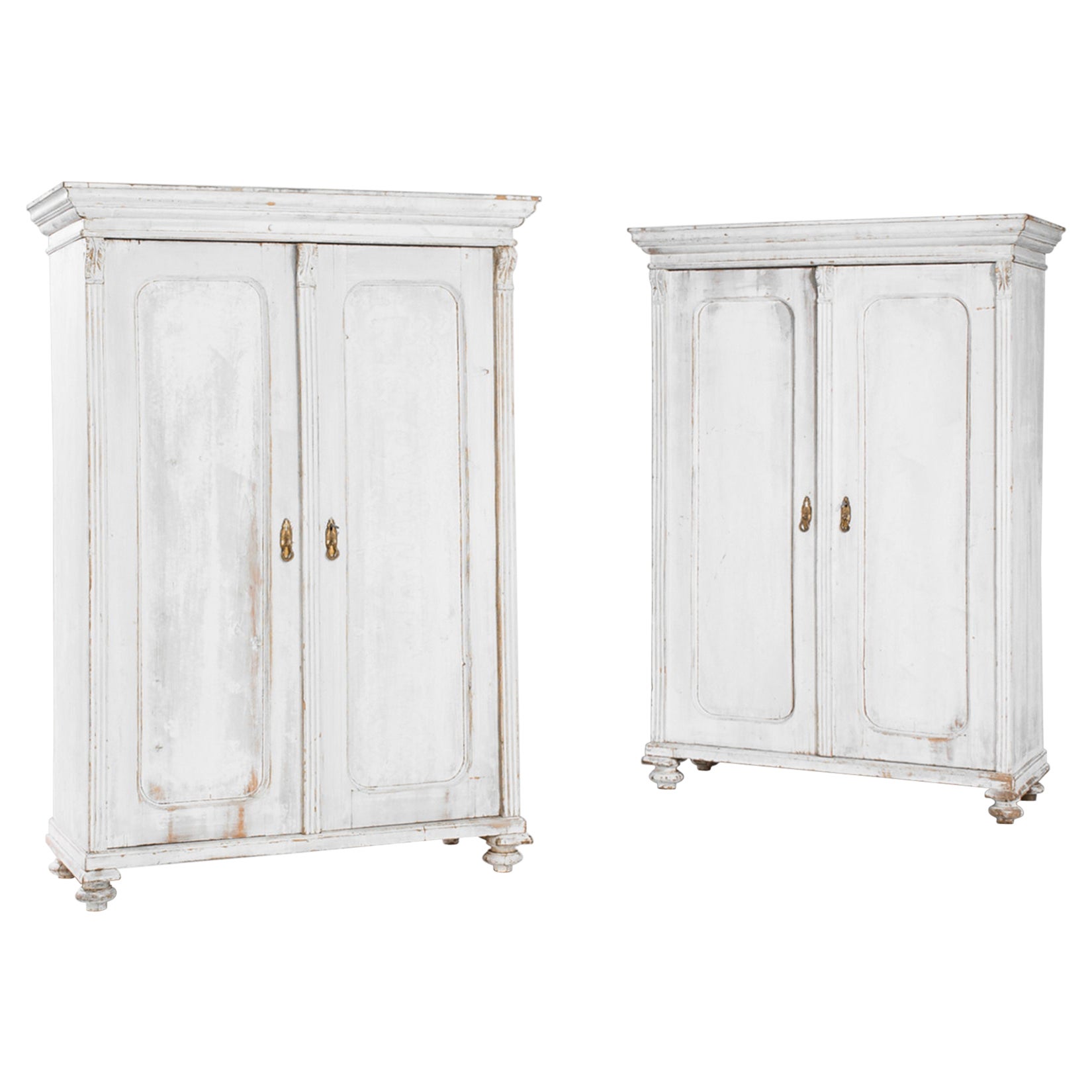 Antique White Swedish Armoire, circa 1870 at 1stDibs