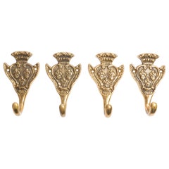 Set of Four Vintage Gold Decorative Wall Hangers, Europe, 1960s