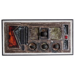 1970s German Abstract Ceramic Relief Sculpture