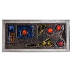 1970s German Abstract Ceramic Relief Sculpture