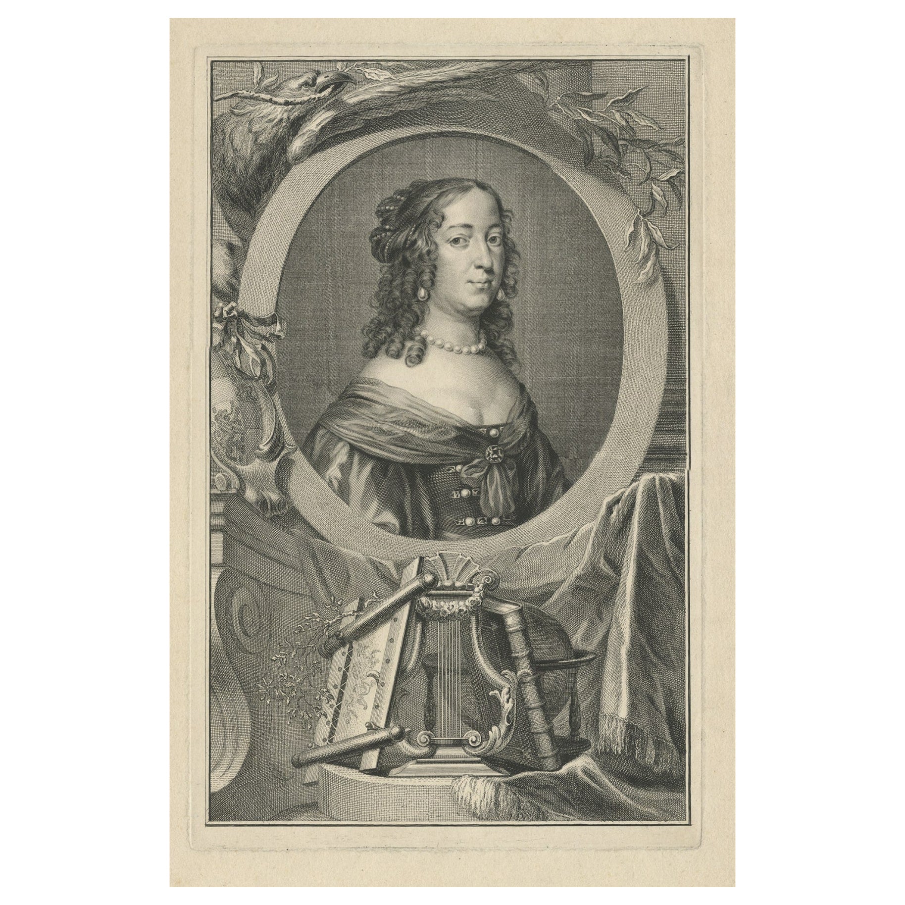 Engraving of Amalia, Princess of Orange, 1757 For Sale