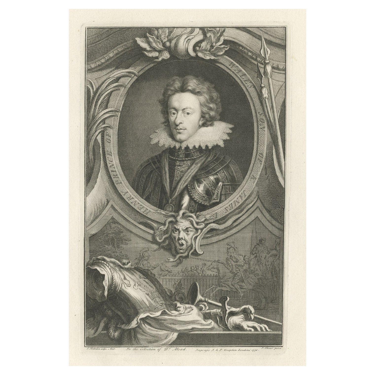 Old Portrait of Henry Frederick, Prince of Wales, c.1750 For Sale
