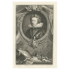 Antique Old Portrait of Henry Frederick, Prince of Wales, c.1750