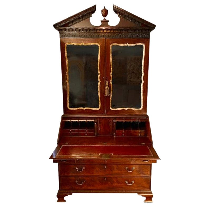 George II Bureau Cabinet Bookcase in mogano