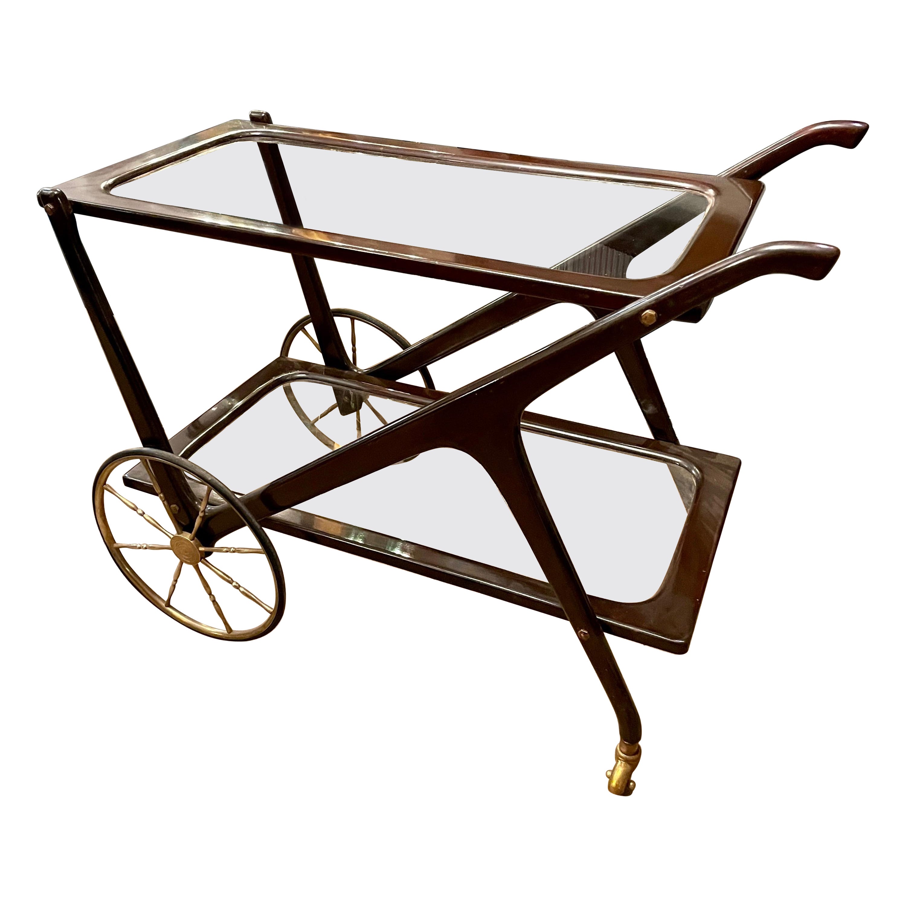 Italian Mid Century Bar Cart For Sale