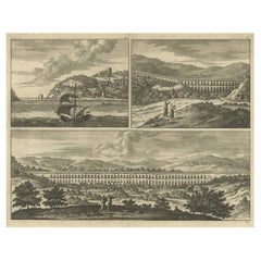 Antique Rare Original Engraving with a View of the Bosphorus and the Black Sea, ca.1700