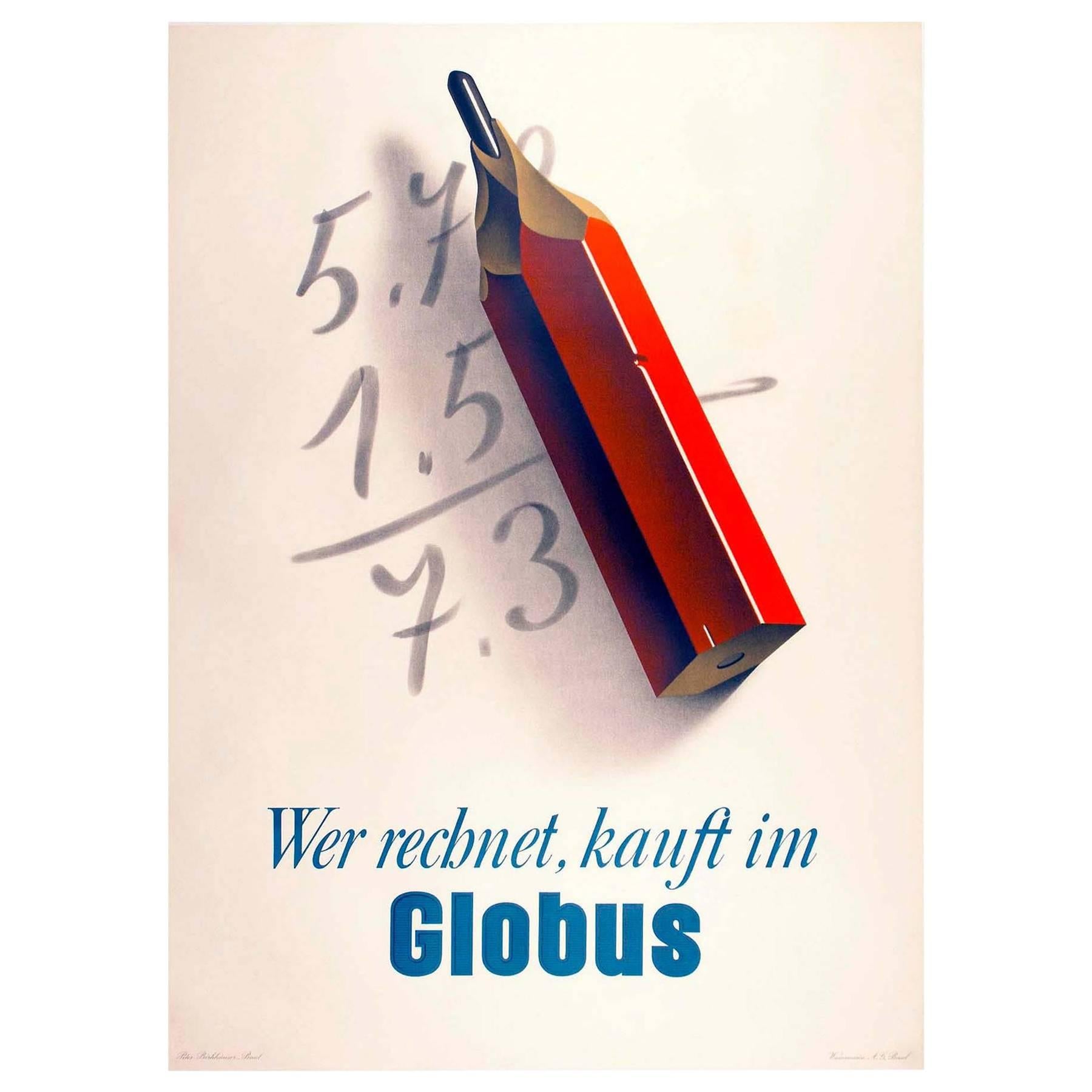 Original Swiss Poster Ad for Globus Department Store For Sale
