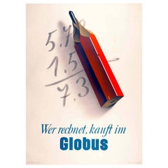 Original Swiss Poster Ad for Globus Department Store