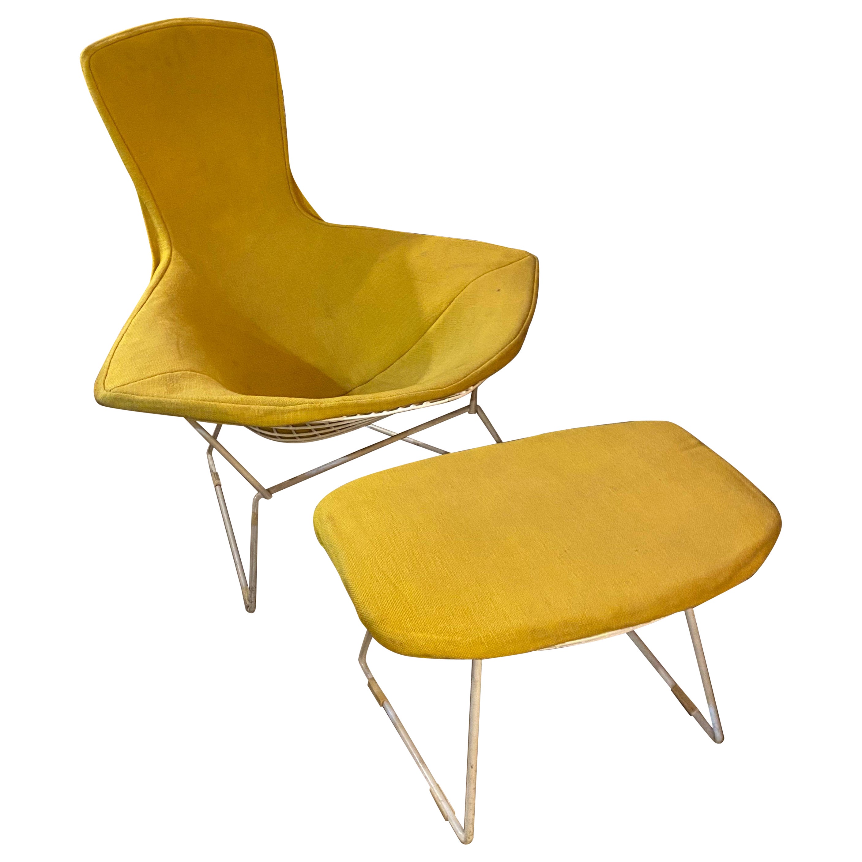 Bird Lounge Chair with Ottoman by Bertoia for Knoll, 1960s