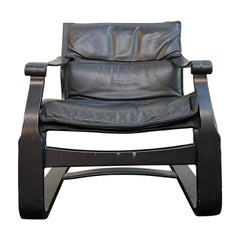 Swedish Leather Lounge Chair by Åke Fribytter for Nelo Möbel