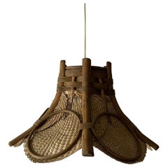Modernist Natural Wicker Pendant Lamp, 1960s Germany