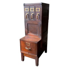 Used Industrial Flame Mahogany Filing Cabinet by Shaw Walker