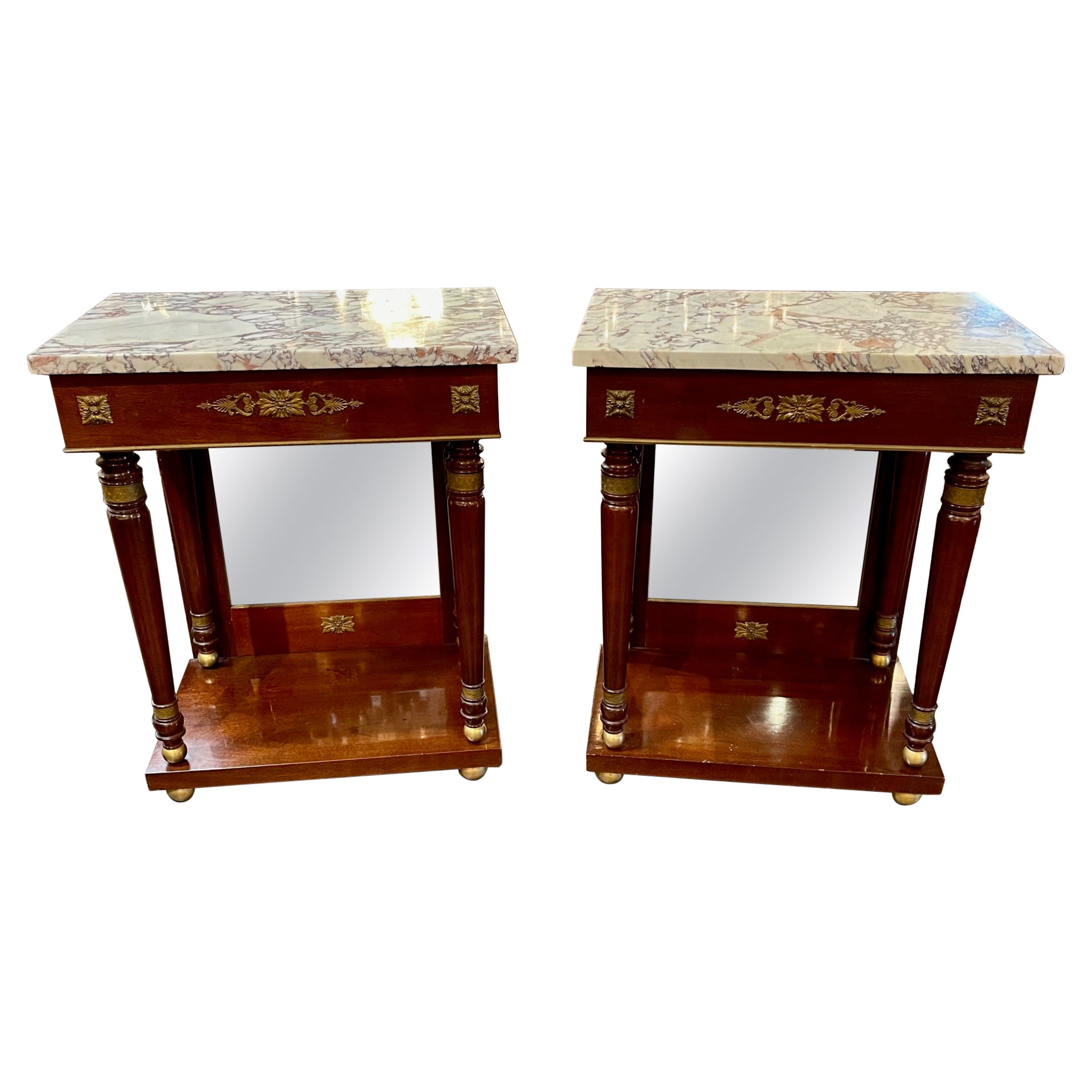 Pair of French Empire Side Tables 