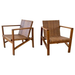 French Woven Armchairs