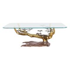 Vintage Brass "Bonsai" Coffee Table by Willy Daro
