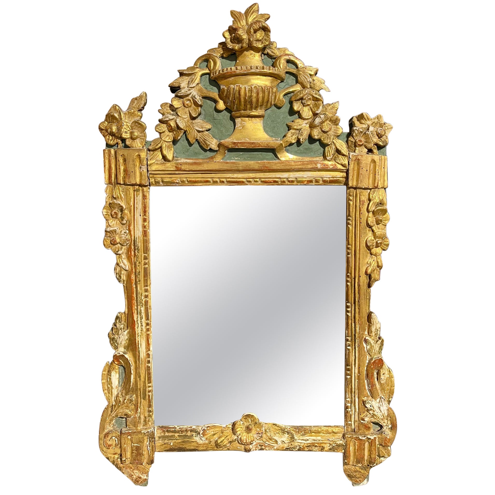 Miroir italien doré du XVIIIe siècle