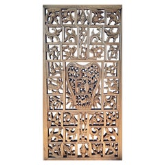 Chinese Decorative Lattice + Carved Wood Panel