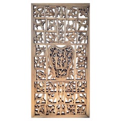 Chinese Decorative Lattice + Carved Wood Panel