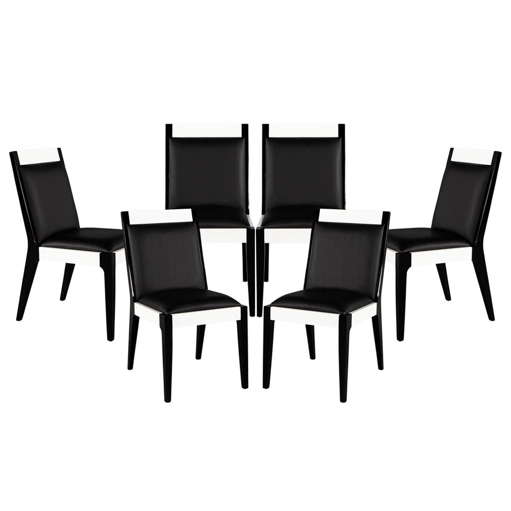 What color chairs go with a black table?